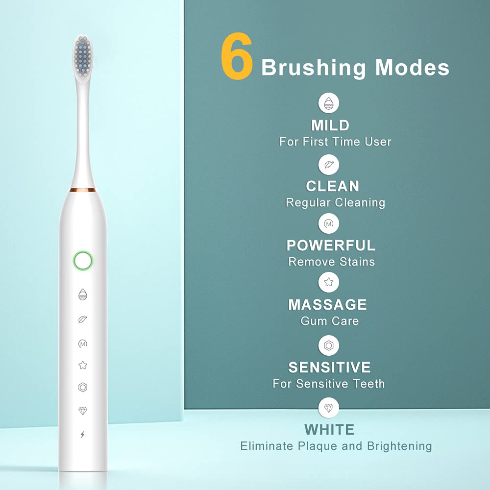 2 Pack Sonic Electric Toothbrush with 8 Heads H918709