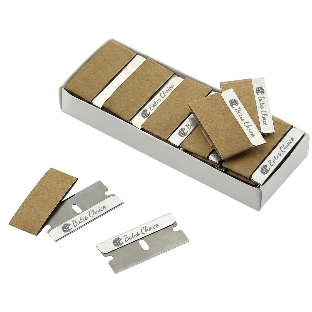 50 pcs Carbon Steel Flat Scraper Blades D4978