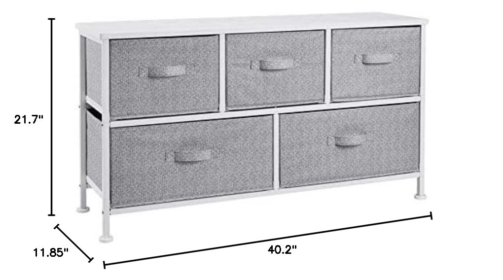White 5-Drawer Fabric Storage Organizer C267325
