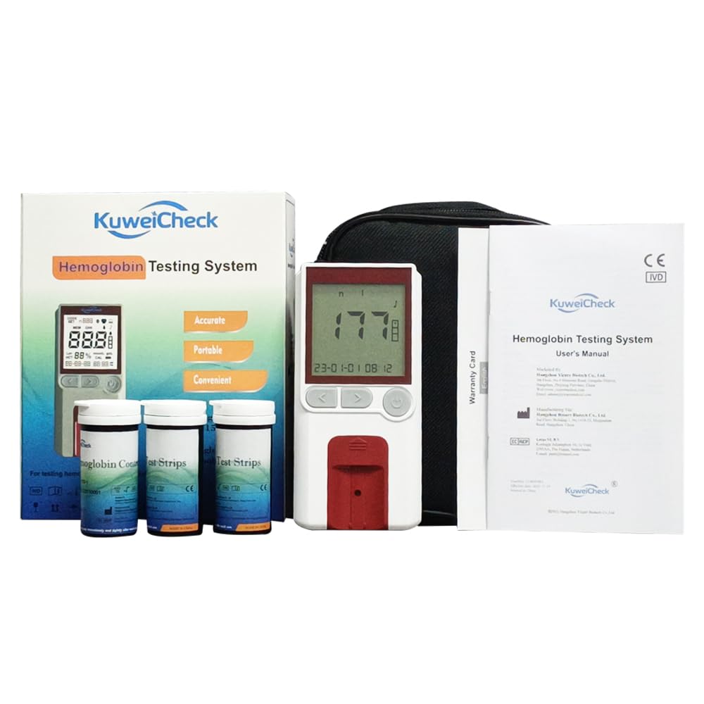 Hemoglobin Test Meter Kit with 50pcs Strips, Lancets and Capillary Tubes V239