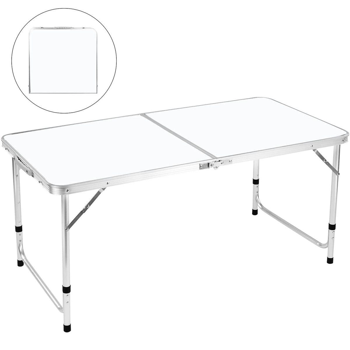 4 FT Aluminum Height Adjustable Folding Camping Table N9354