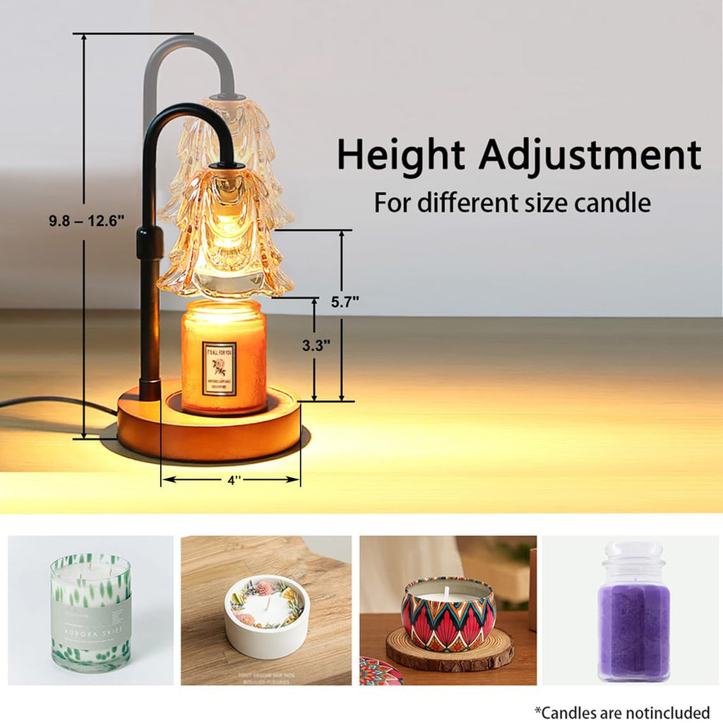 Candle Warmer Lamp with Timer Dimmer Adjustable Height Black W834