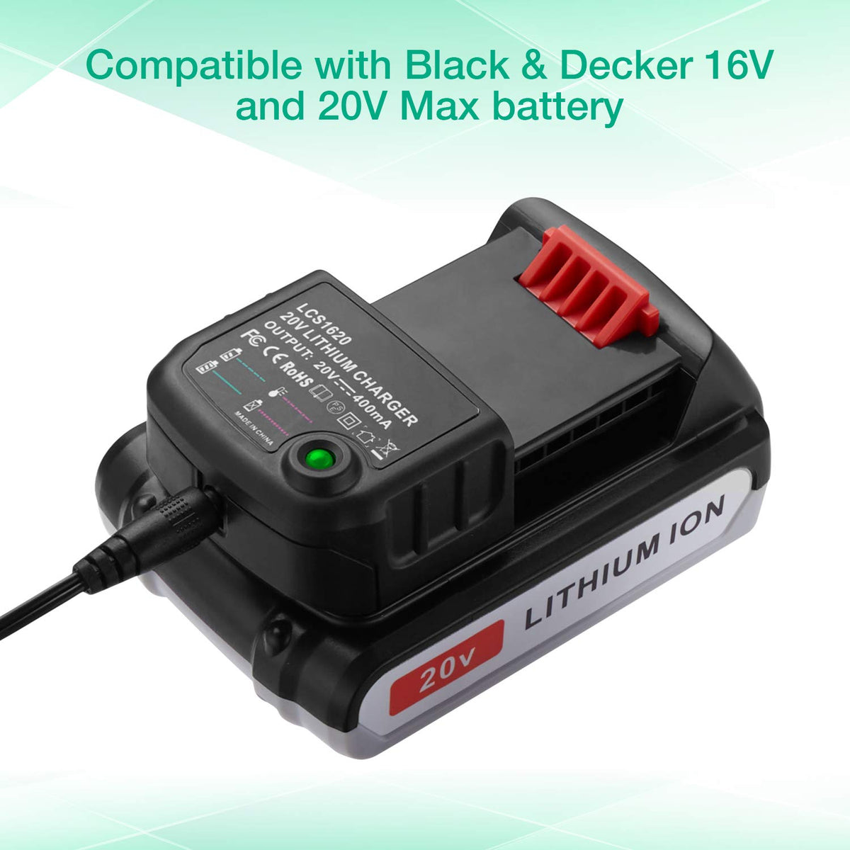 2 Pack 20V MAX 3.0Ah Replacement Battery with Charger V6355