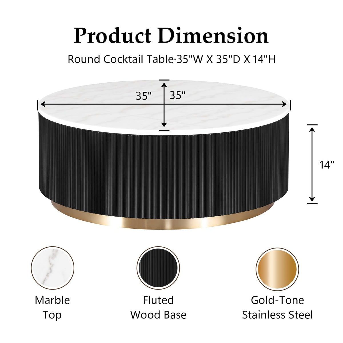 Marble Coffee Table with Pedestal Base J668372