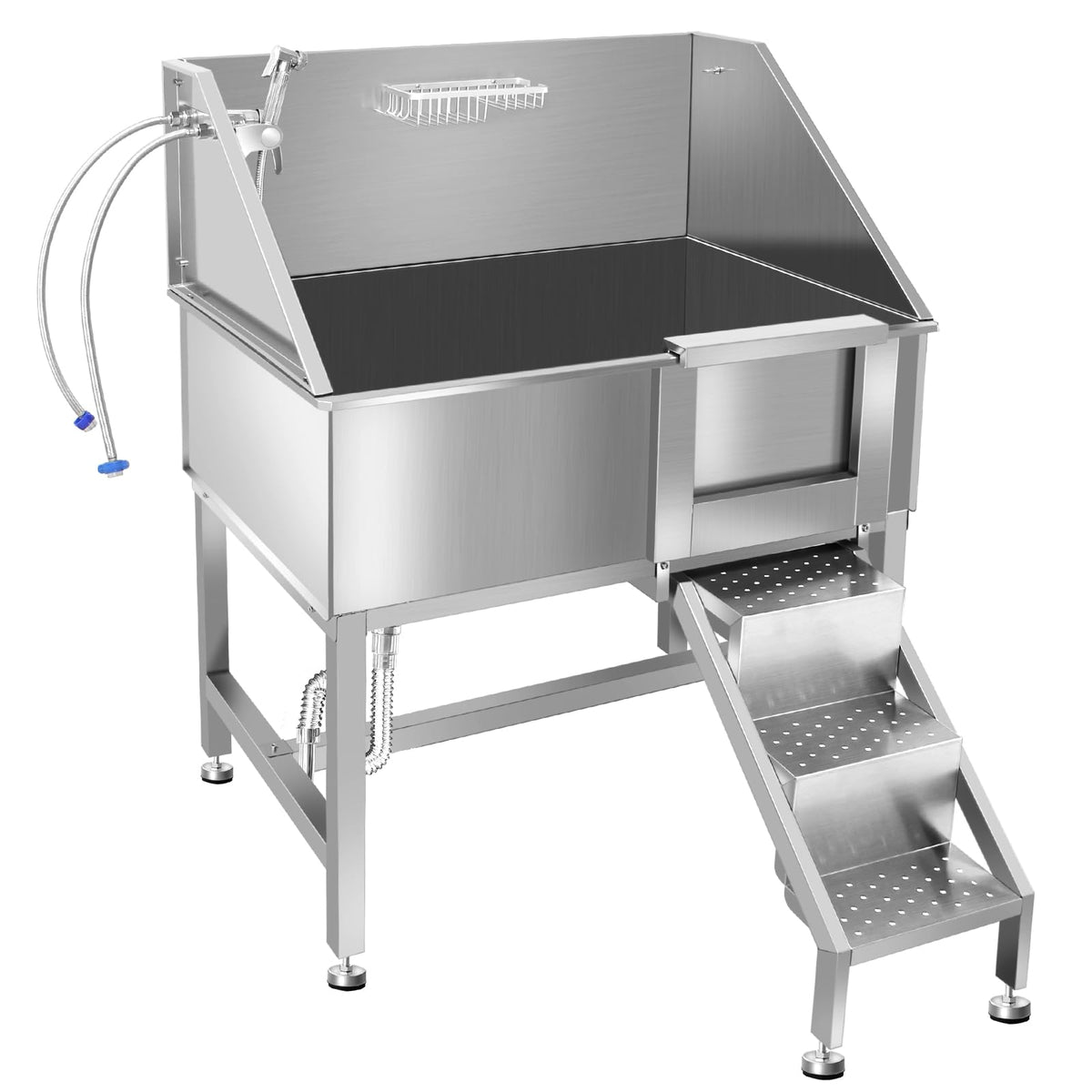 38" Stainless Steel Dog Grooming Tub with Stairs N166559