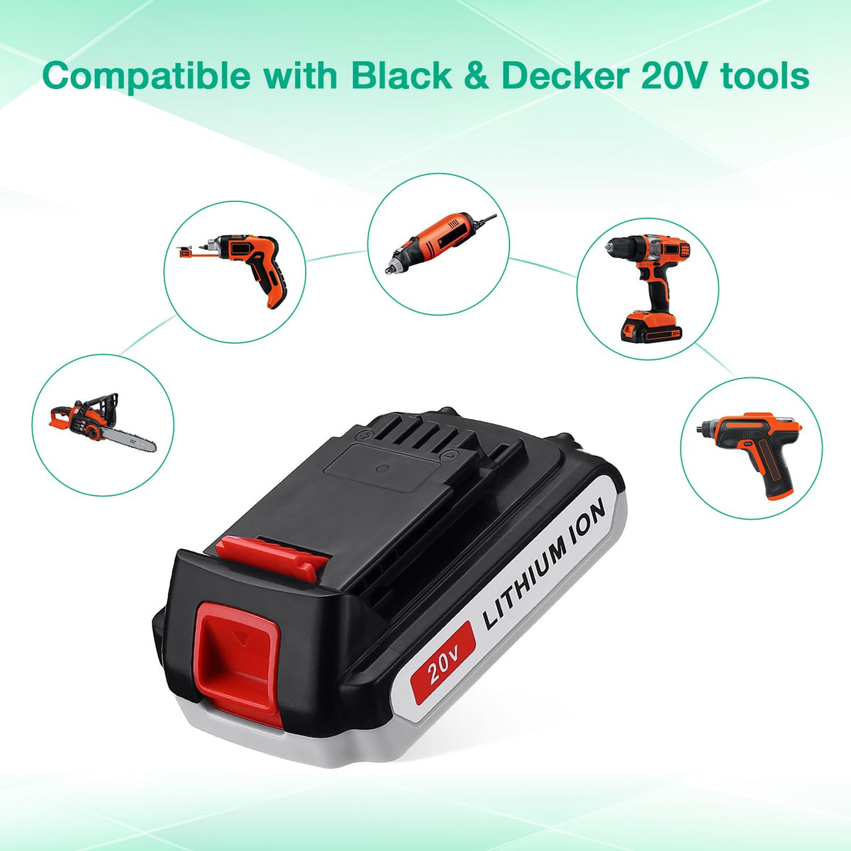 2 Pack 20V MAX 3.0Ah Replacement Battery with Charger V6355