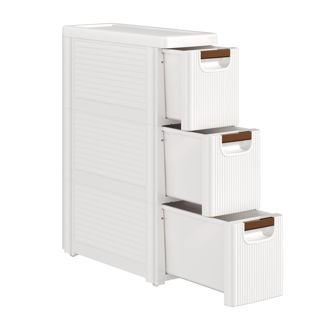 3 Drawer White Rolling Storage Cabinet J804194