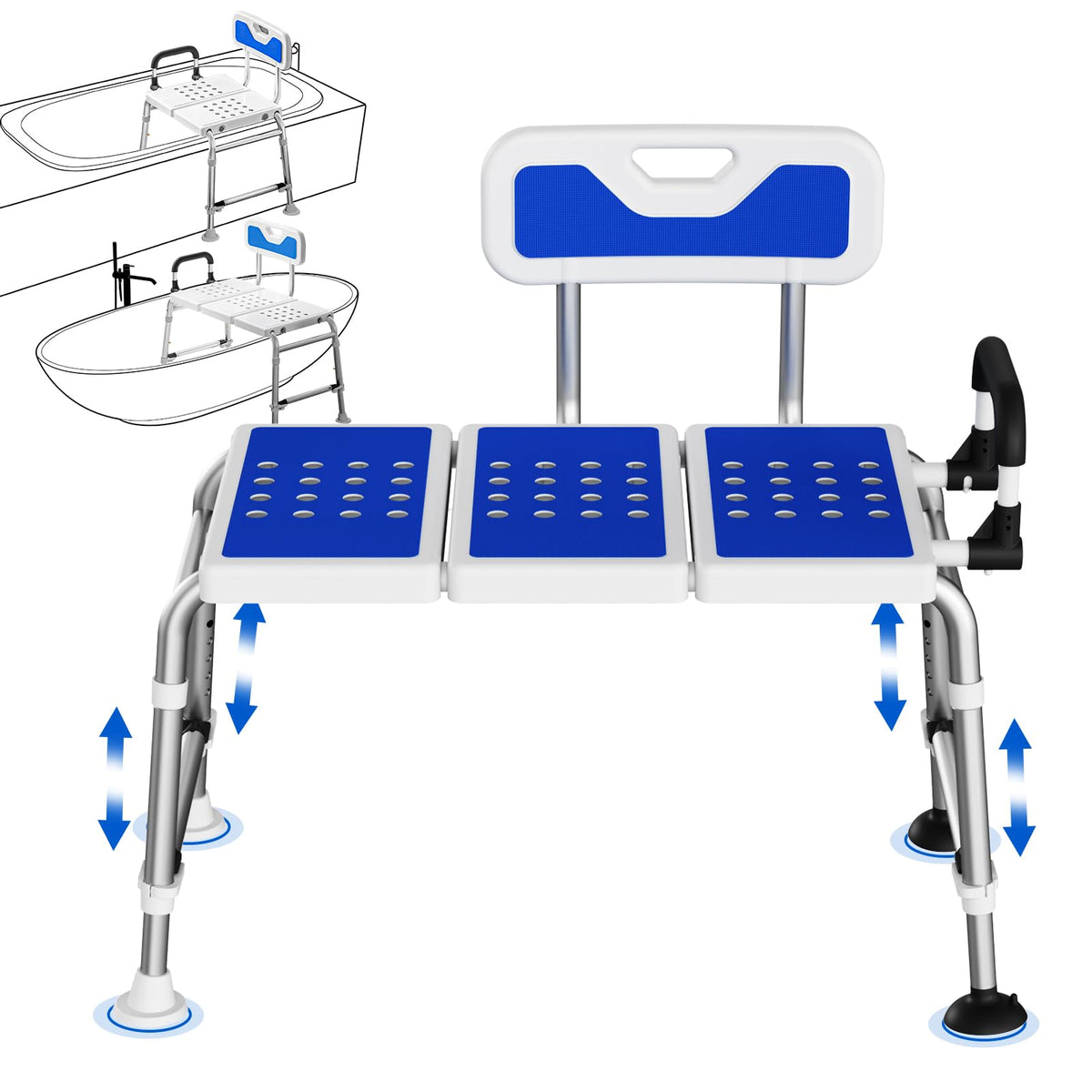 Heavy-Duty Adjustable Bathtub Transfer Bench H562