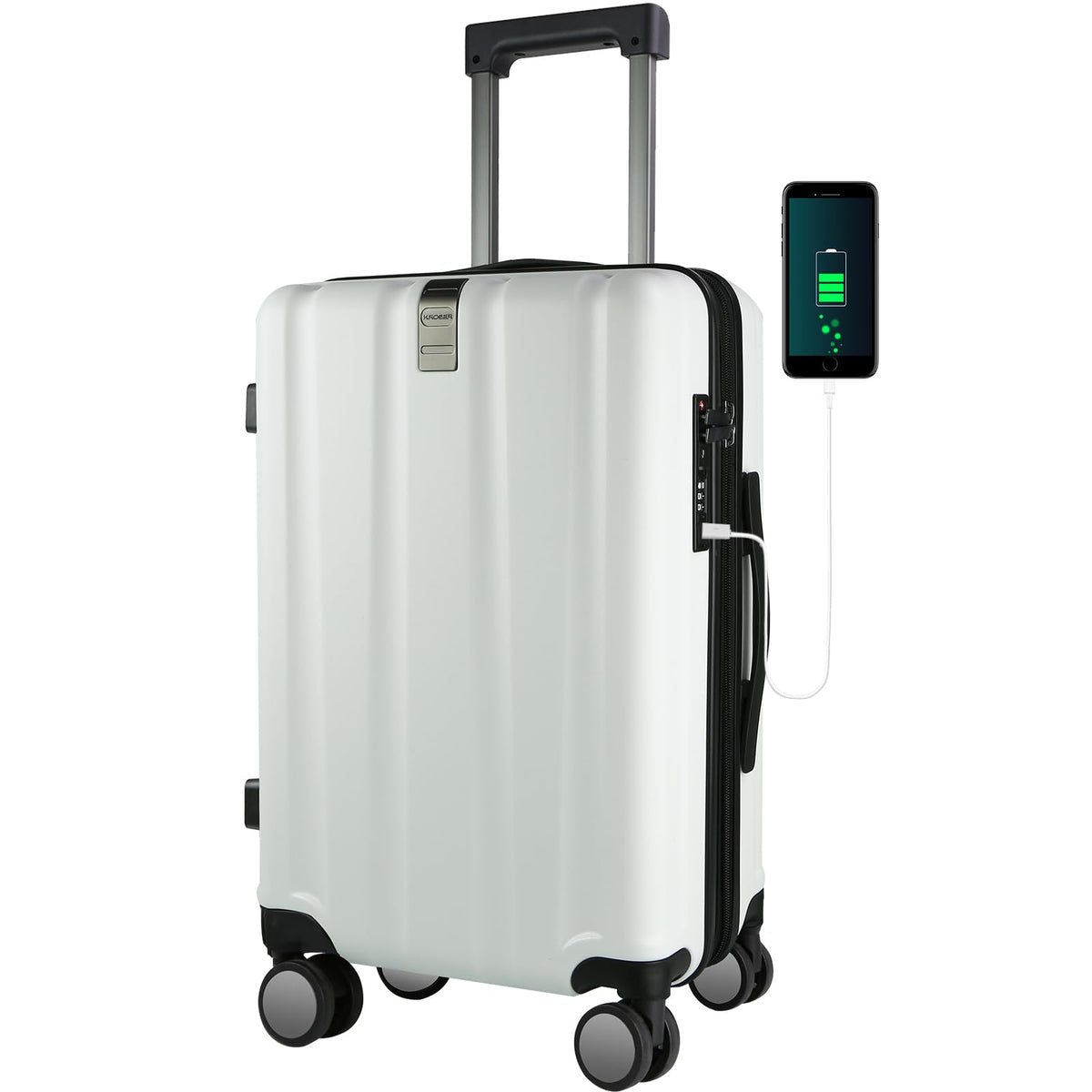 Carry On Luggage 20-Inch White K96491