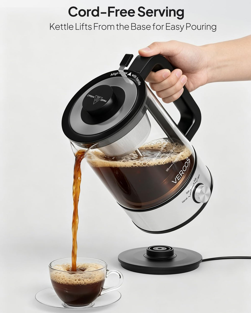 Electric 6-Cup Borosilicate Glass Percolator Coffee Pot R664771