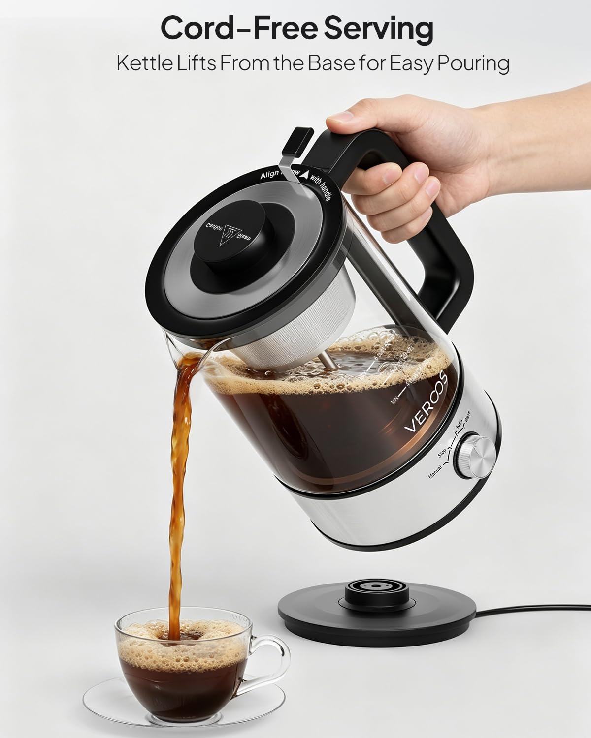 Electric 6-Cup Borosilicate Glass Percolator Coffee Pot R664771