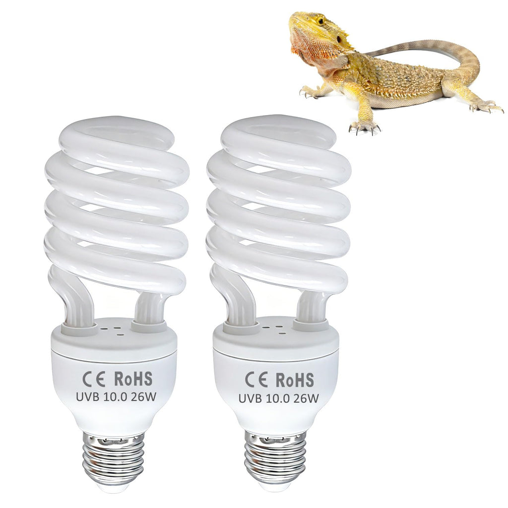 E26 Reptile UVB Light Bulb 26W 2-Pack H1309