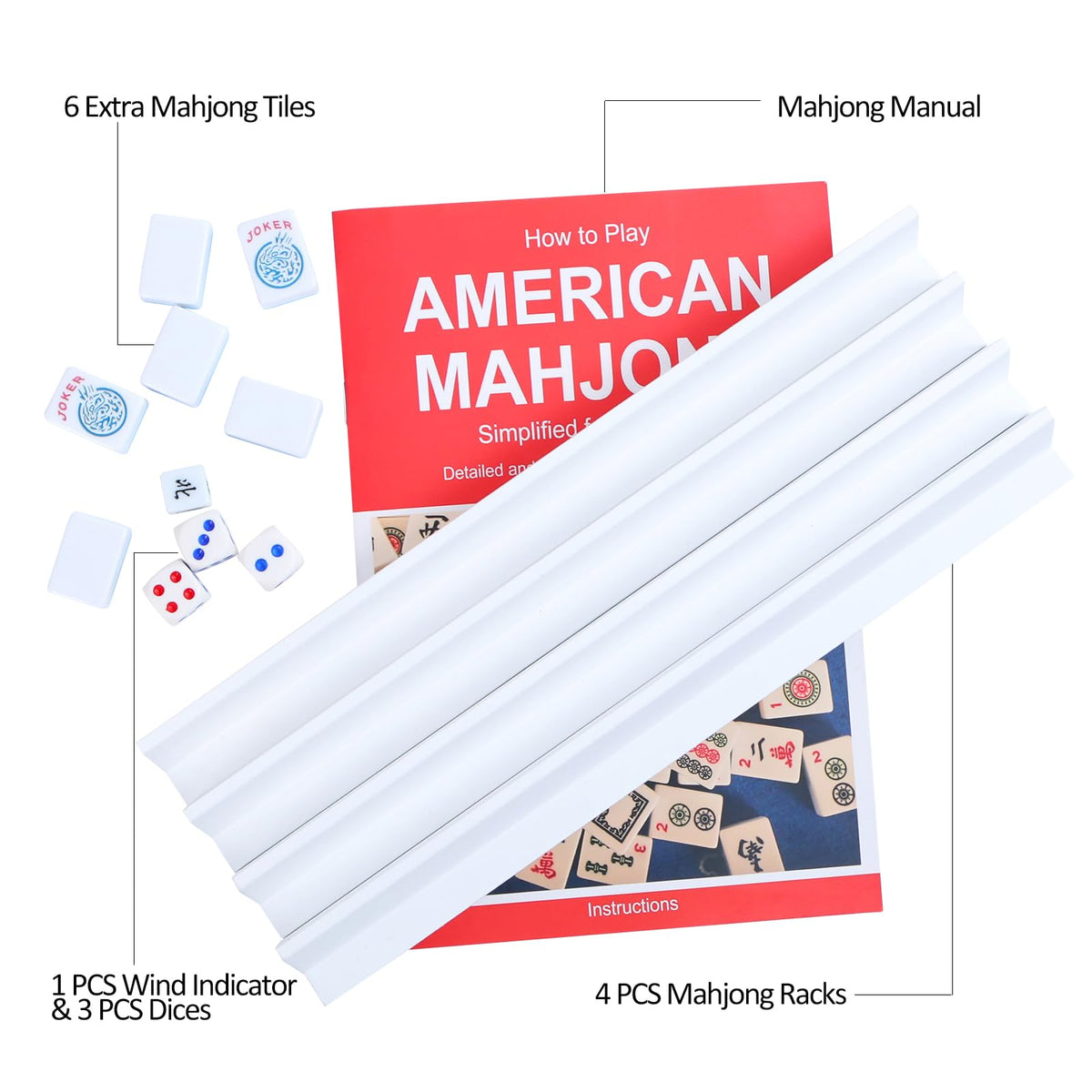 Mini Mahjong Set with 166 Blue Tiles, 4 Racks & Bag I503292