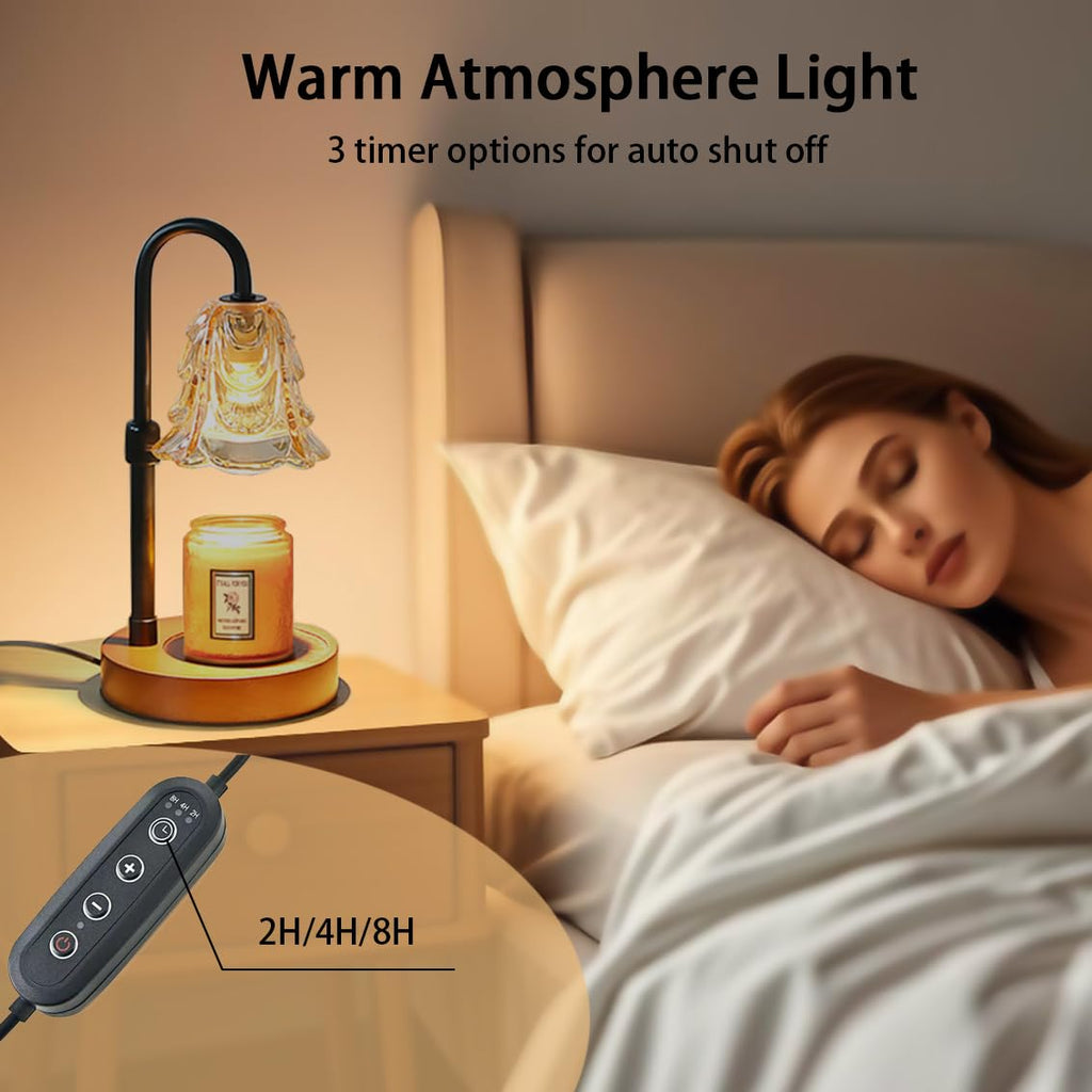 Candle Warmer Lamp with Timer Dimmer Adjustable Height Black W834