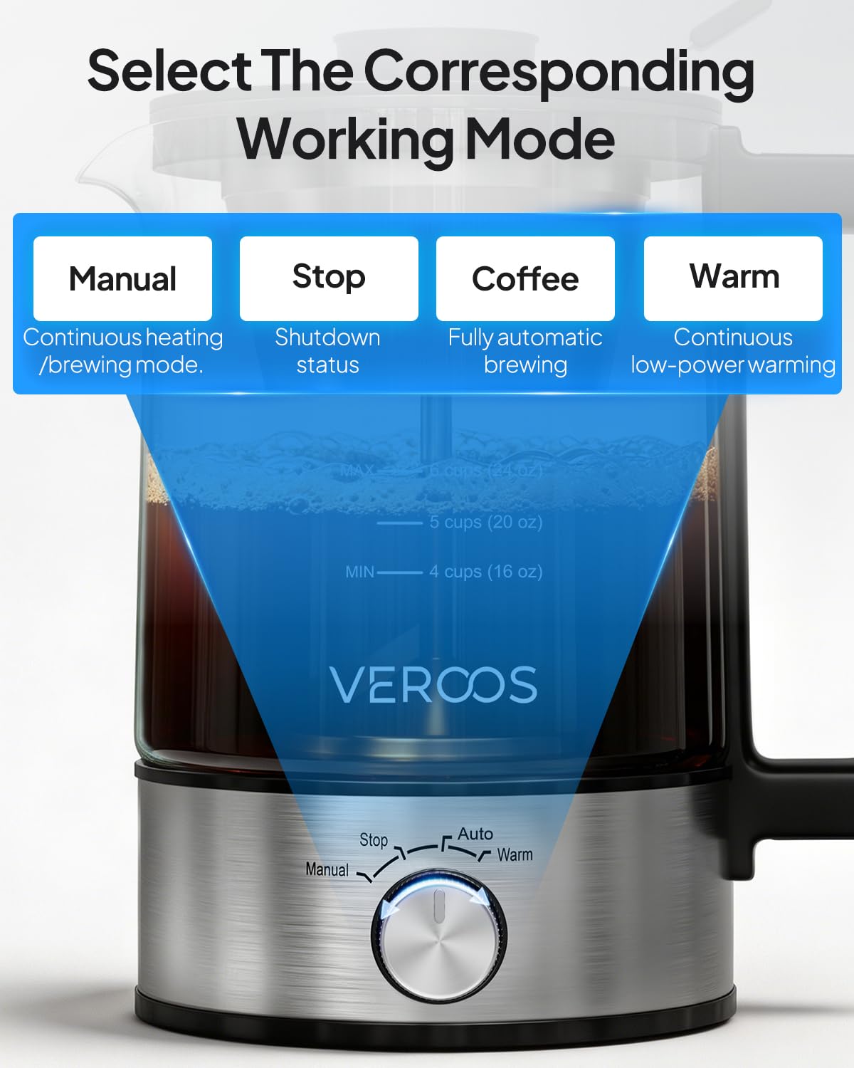 Electric 6-Cup Borosilicate Glass Percolator Coffee Pot R664771