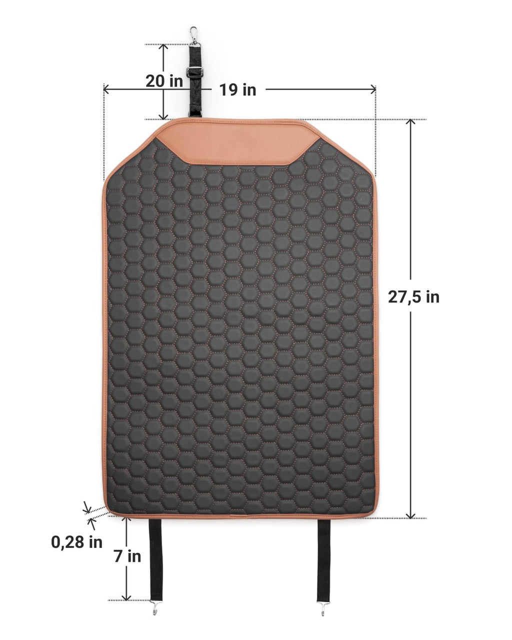 Black-Brown Backless Booster Seat, Waterproof Leather Seat Protector & Kick Mat Set Y58727