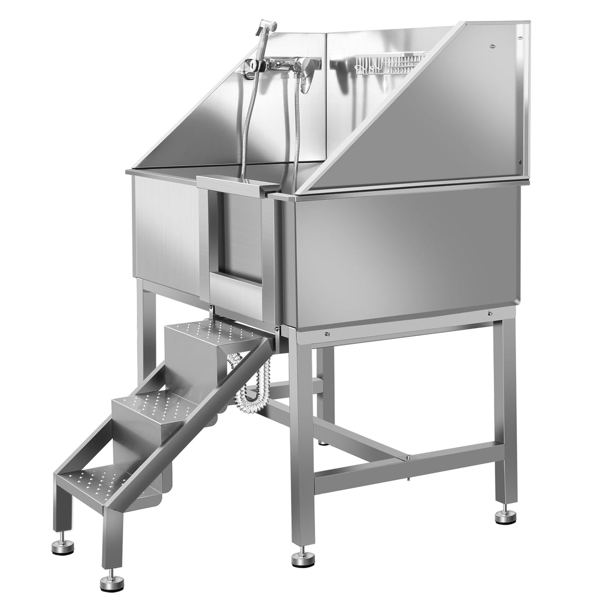 38" Stainless Steel Dog Grooming Tub with Stairs N166559