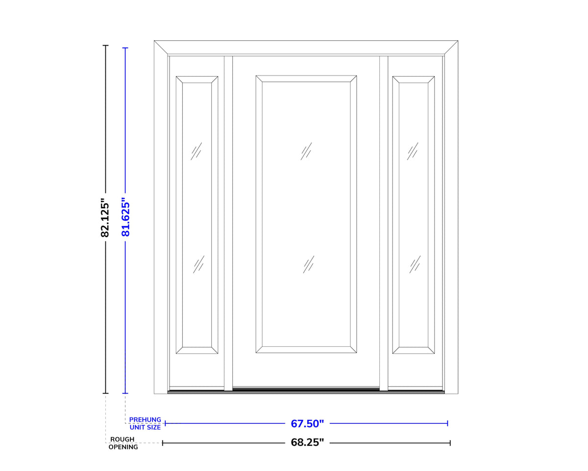 Fiberglass Front Entry Door 36" x 80" with Sidelite Y58516