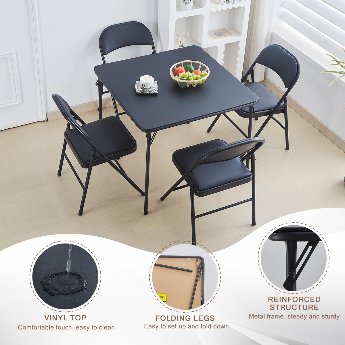 Black 32x32 Folding Table Z30171