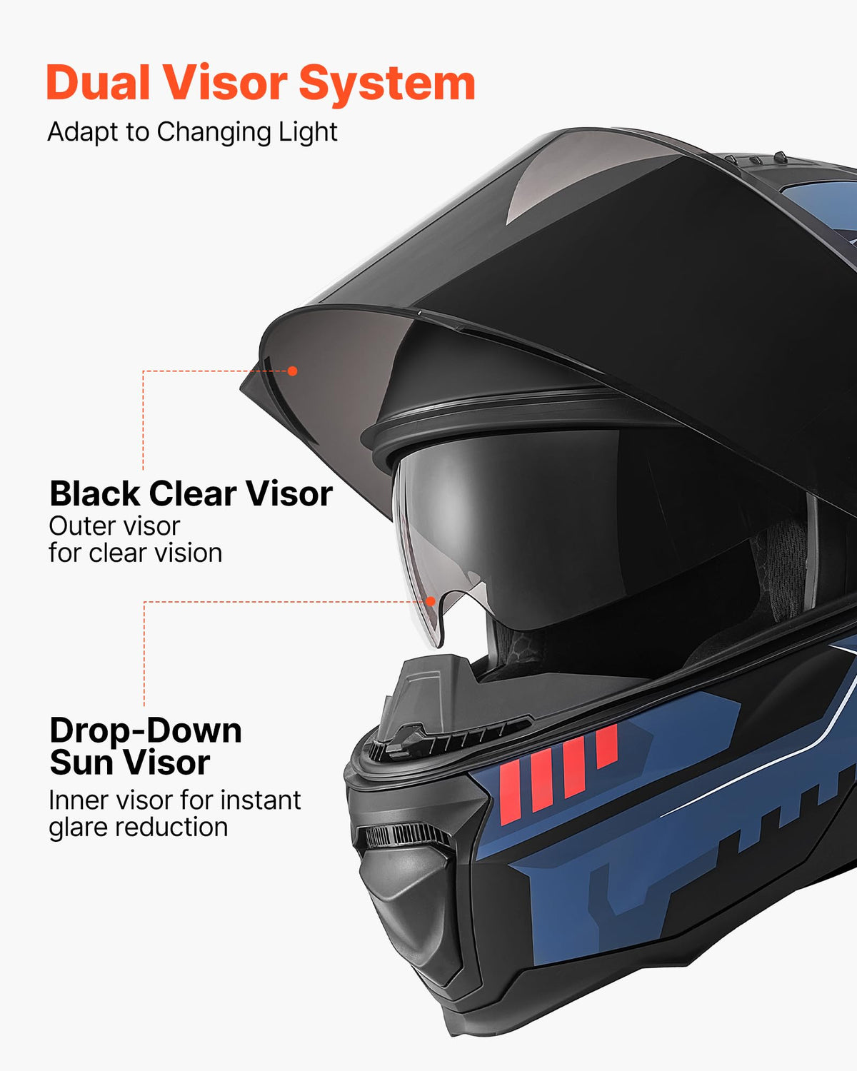 DOT Approved Adult Motocross Helmet with Clear Visor H232695