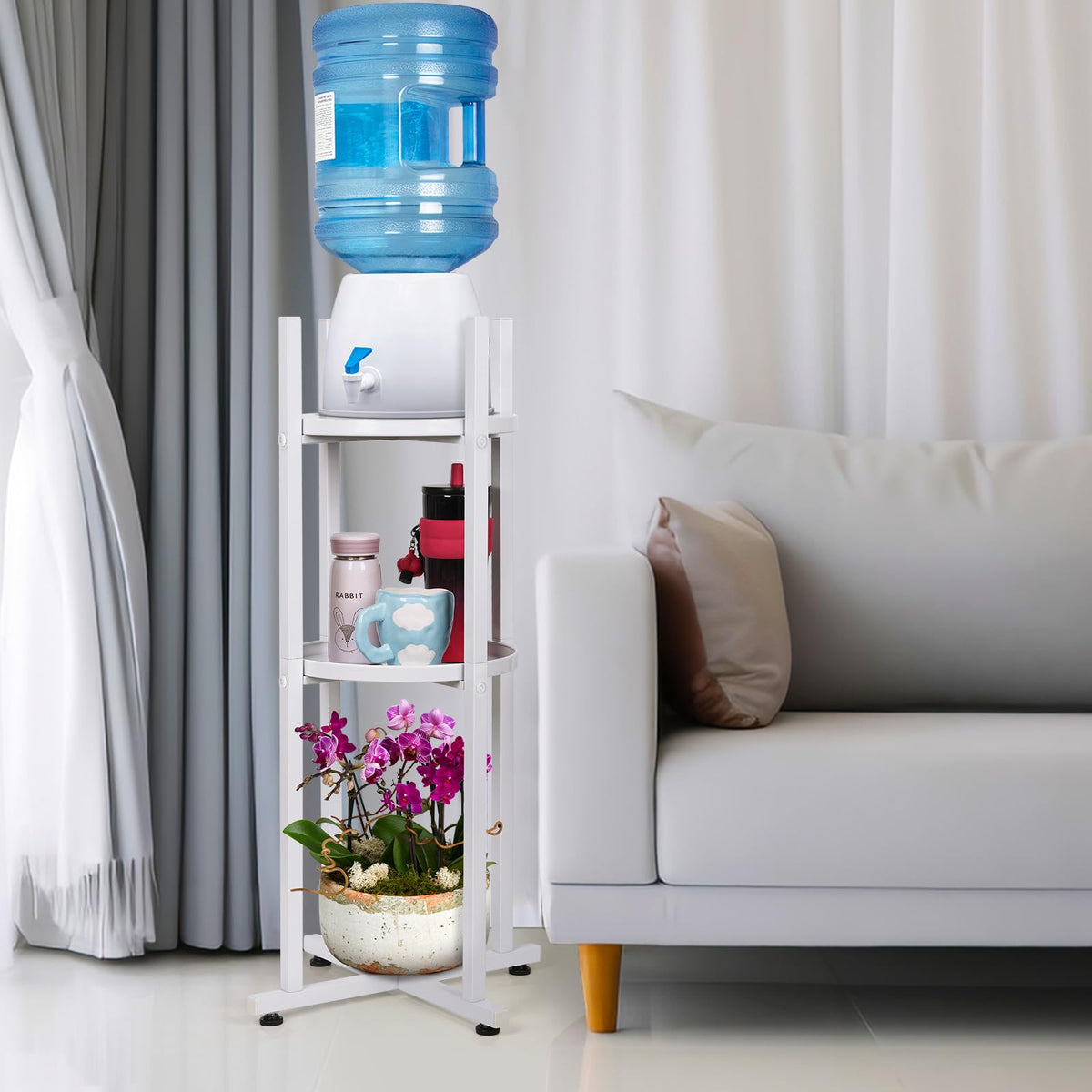 White 5 Gallon Water Dispenser Stand T627