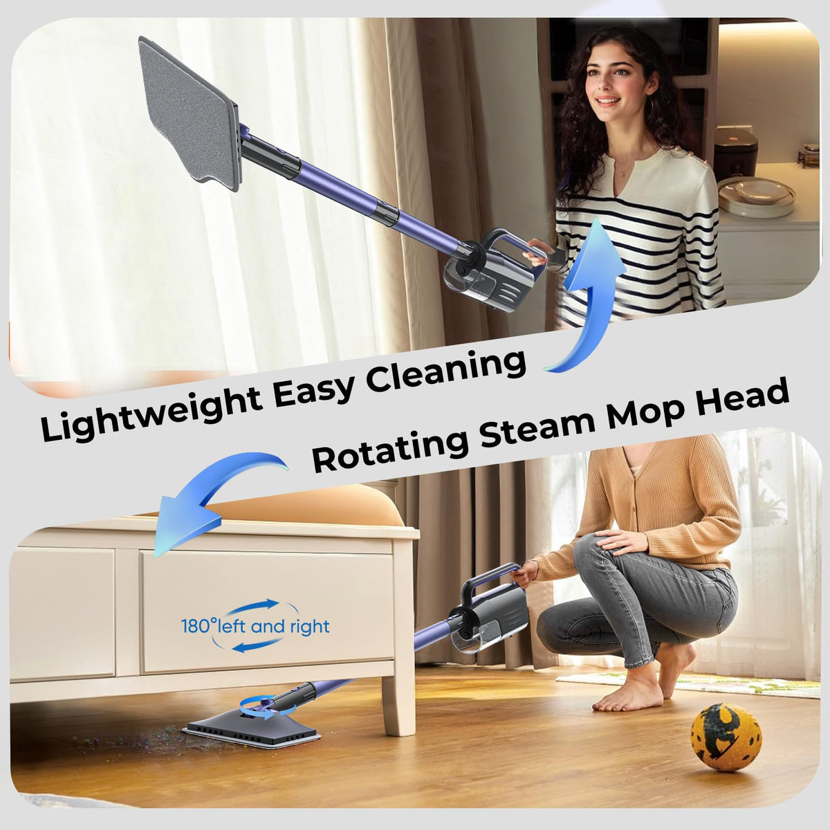 6-in-1 Lightweight Steam Mop with 23FT Cable U256887