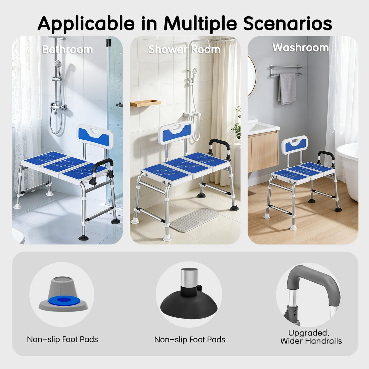 Heavy-Duty Adjustable Bathtub Transfer Bench H562