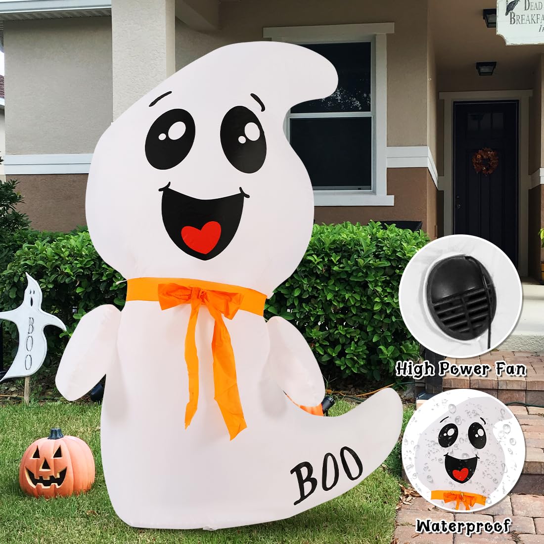 4 FT Inflatable Ghost with Built-in LEDs W557734
