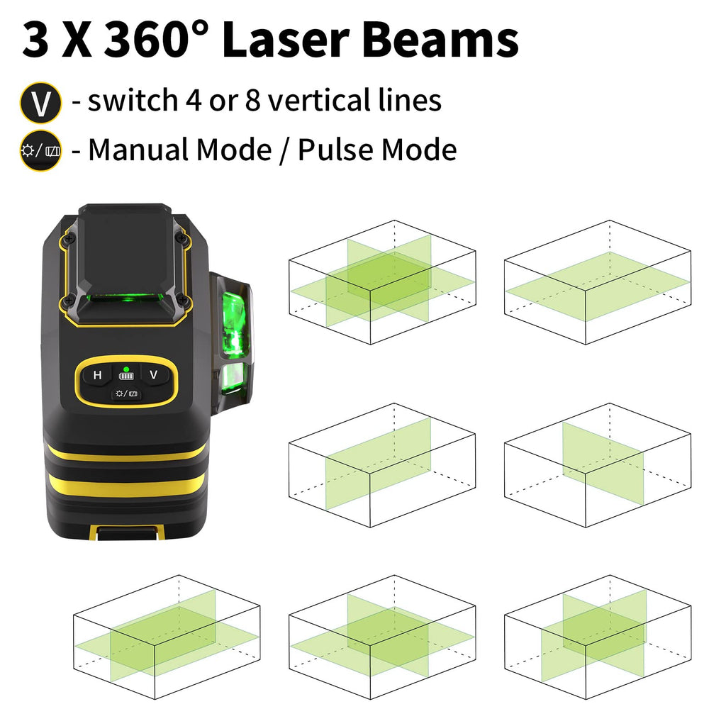 Laser Level with 12 Green Lines A764