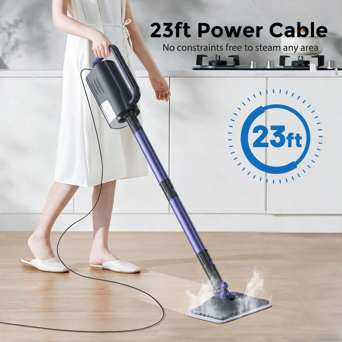 6-in-1 Lightweight Steam Mop with 23FT Cable U256887