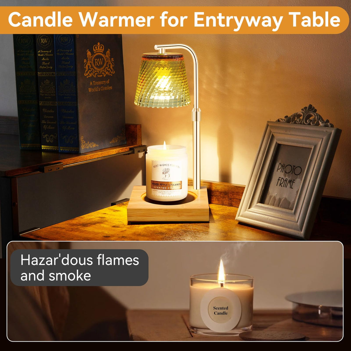 Height Adjustable Dimmable Candle Warmer Lamp with Timer Y88457