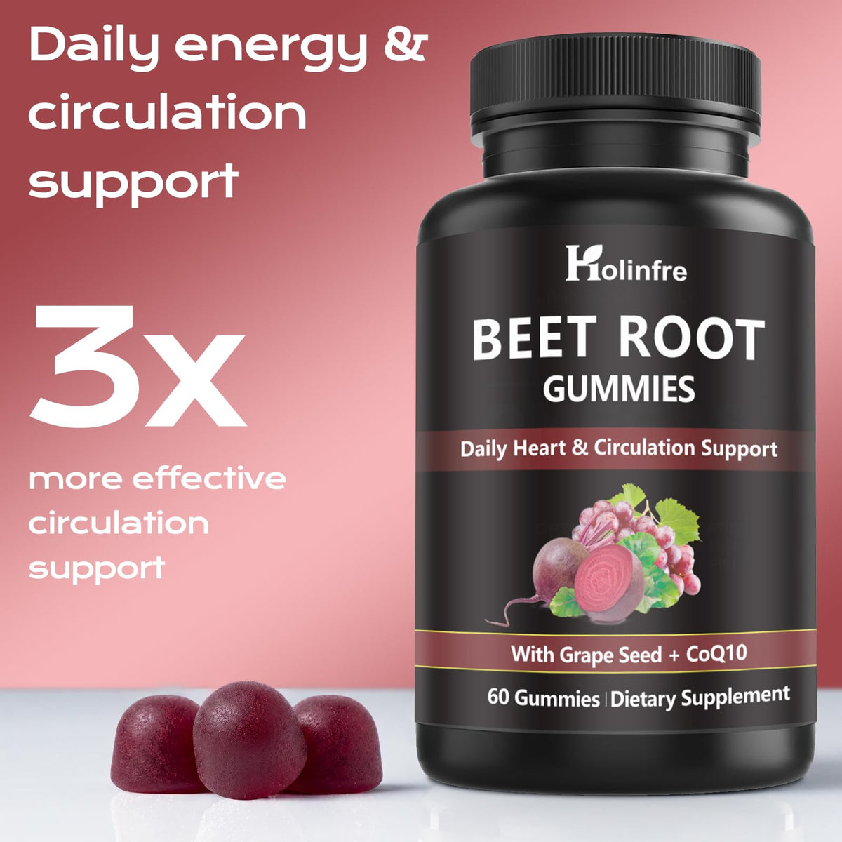 Beet Root Gummies with Grape Seed & CoQ10 V941462
