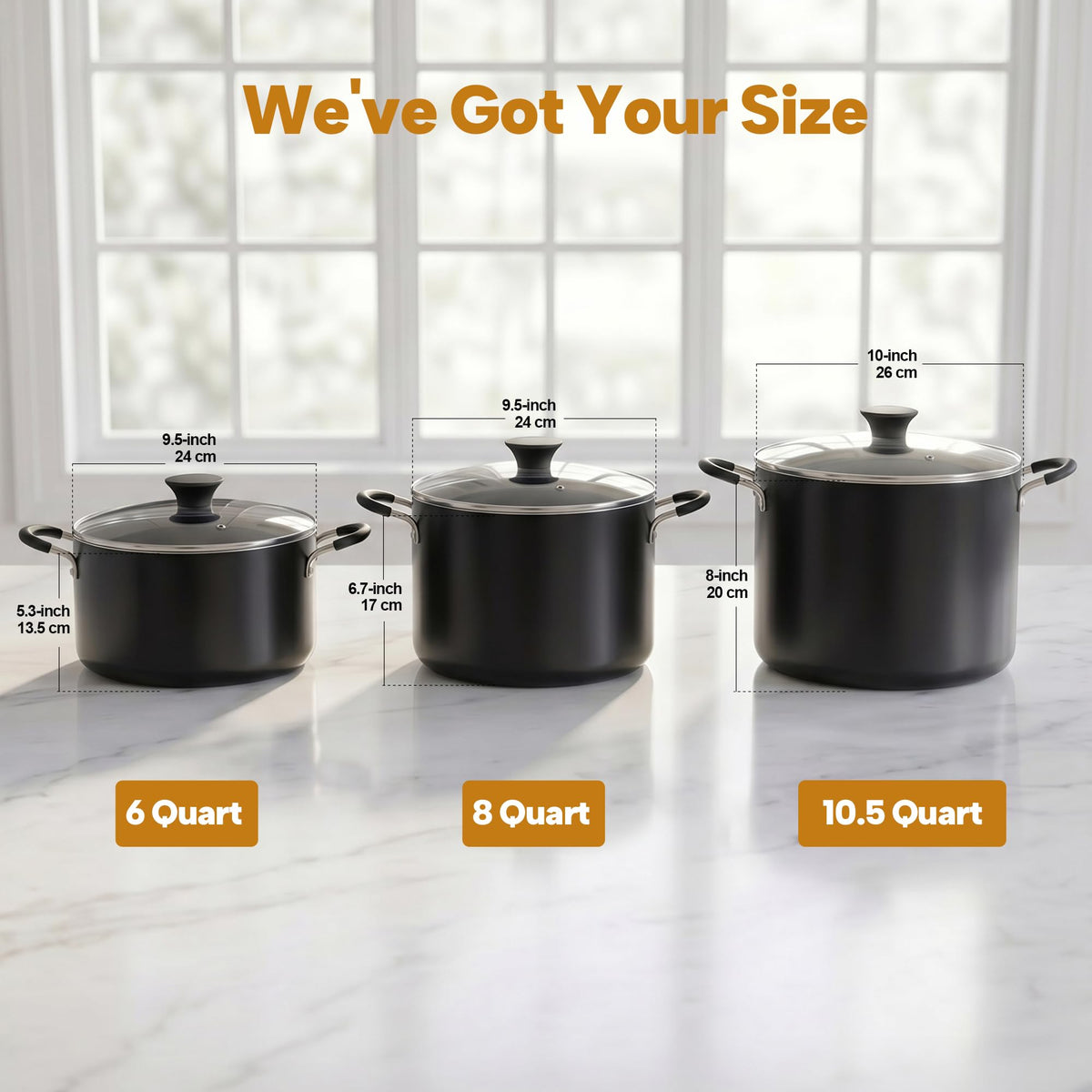10.5 Quart Non Stick Stock Pot with Lid X8892