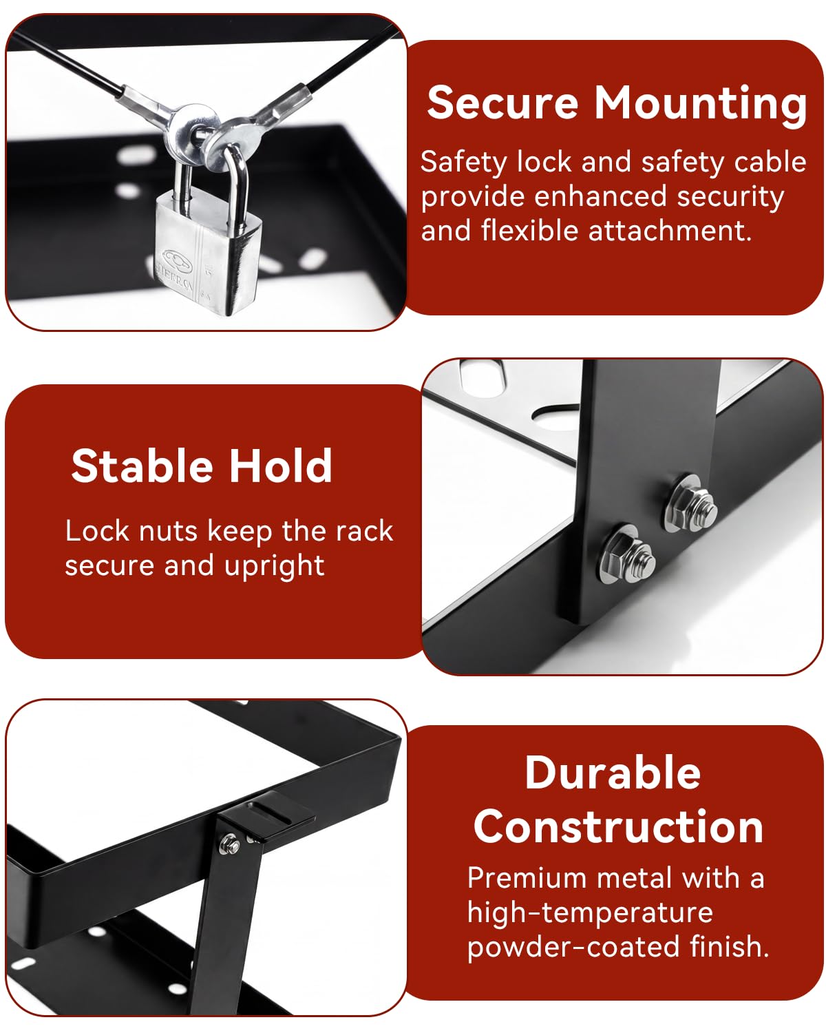 5 Gallon Gas Can Holder with Anti-Theft Lock Y200694