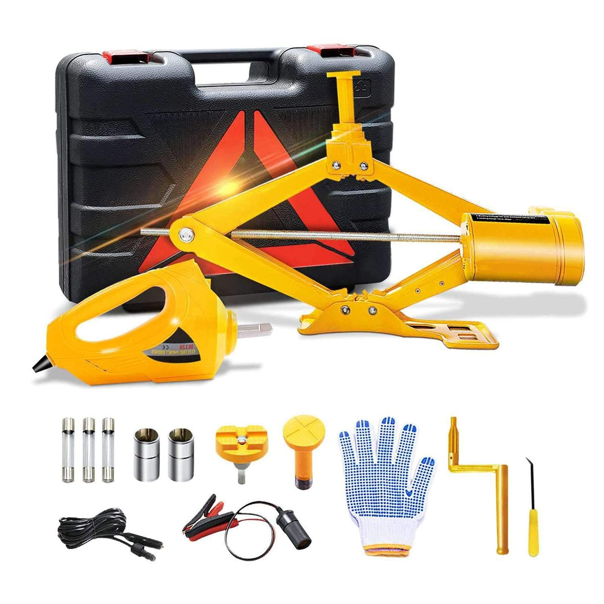 3 Ton 12V Electric Scissor Car Jack Kit with Impact Wrench P39407