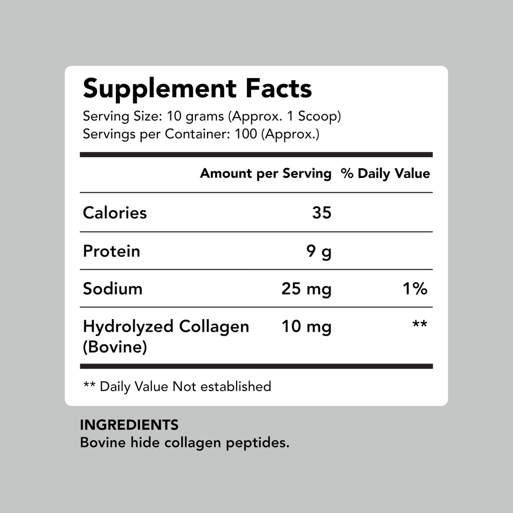 Collagen Peptides Powder, Grass-Fed, Hydrolyzed, Type 1 & 3, 1kg P26319