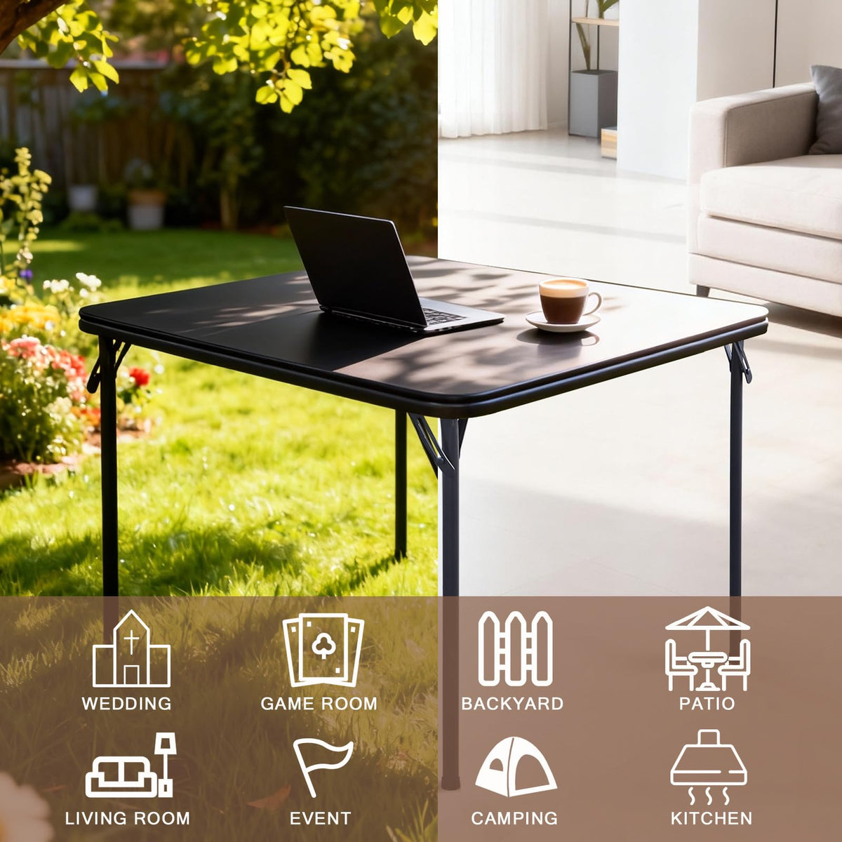 Black 32x32 Folding Table Z30171