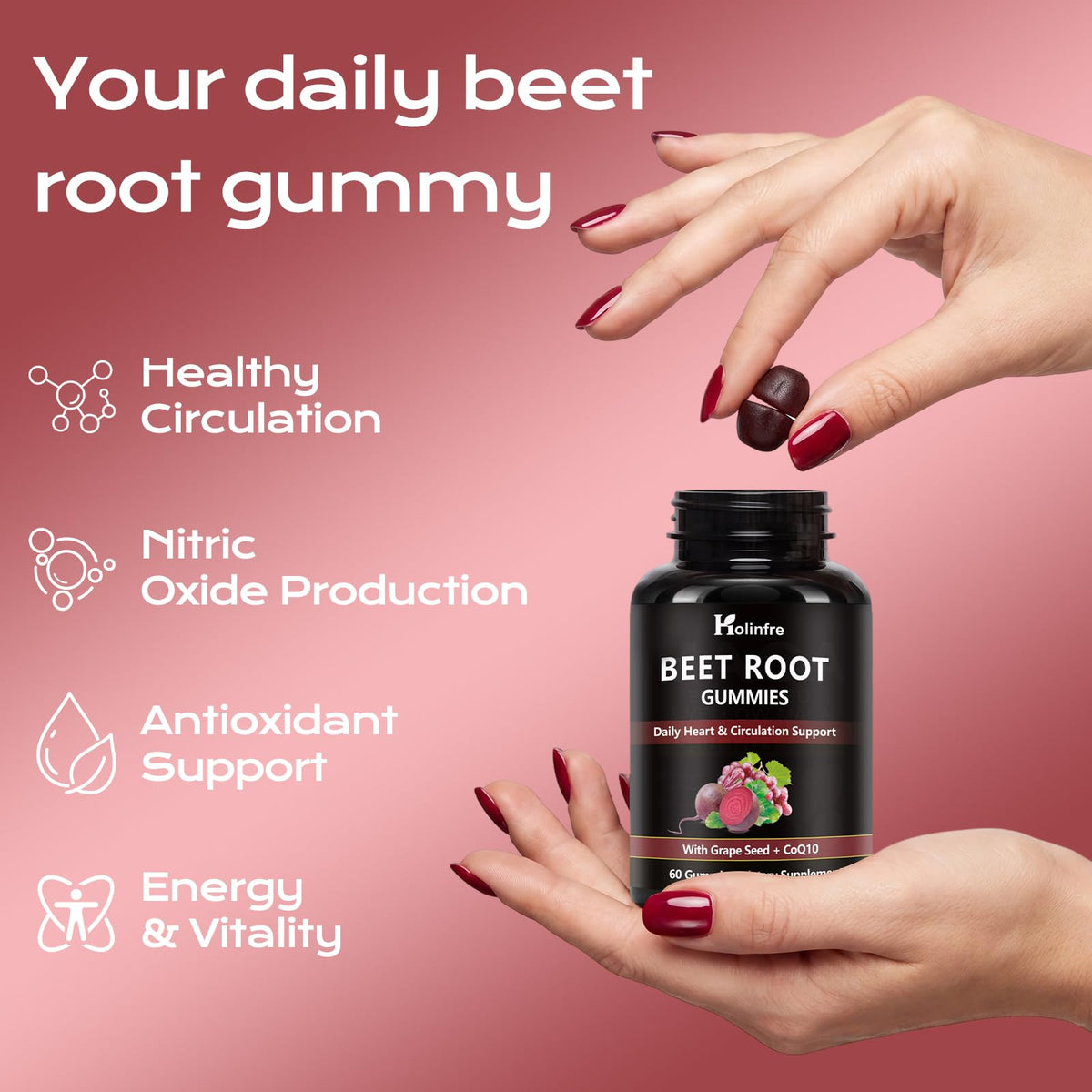 Beet Root Gummies with Grape Seed & CoQ10 V941462