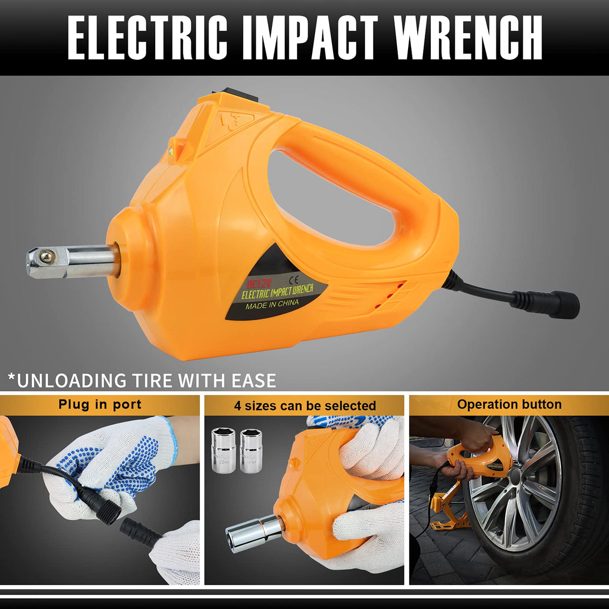 3 Ton 12V Electric Scissor Car Jack Kit with Impact Wrench P39407