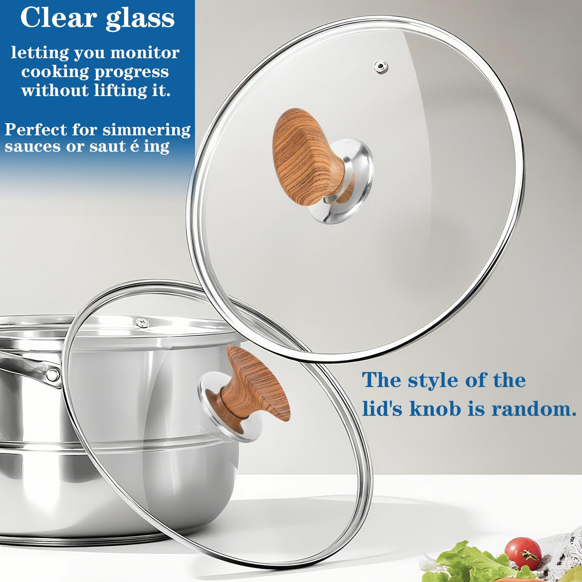 9.5 Inch Glass Lid with Knob S6784