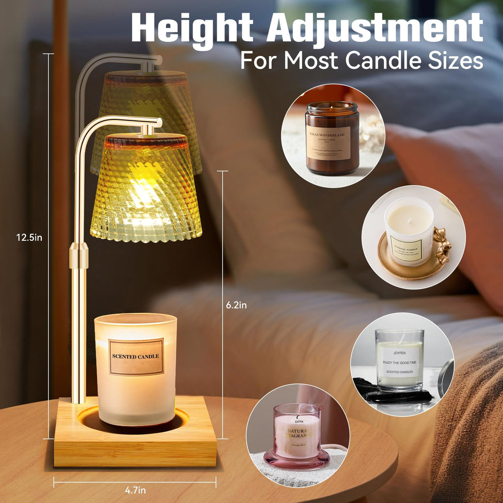 Height Adjustable Dimmable Candle Warmer Lamp with Timer Y88457