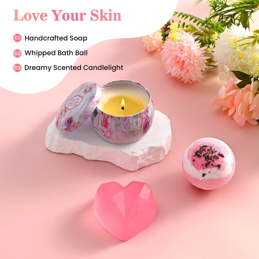 Birthday Gift Baskets, Spa Gift Sets, Blanket, Candle, Mugs B752005
