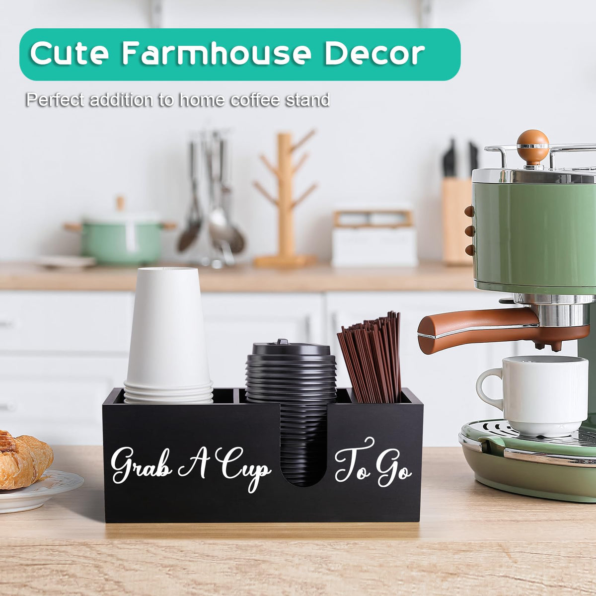 Wood Coffee Cup Holder for Countertop I52182