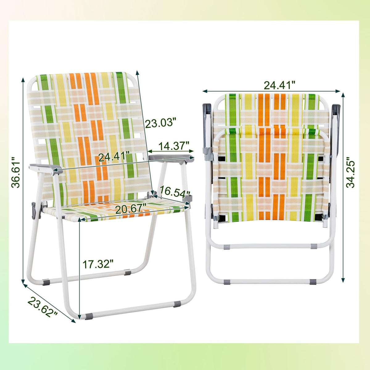 Set of 2 Webbed Folding Beach Chairs R174139