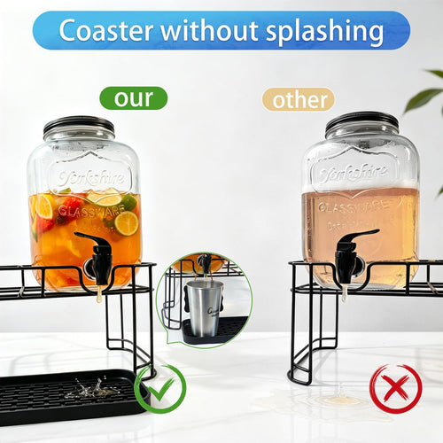 2 Pack 1.5 Gallon Glass Beverage Dispenser with Stand U521860