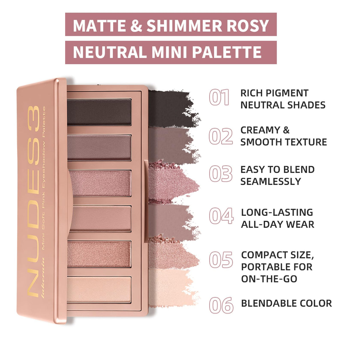 Mini 6 Color Matte & Shimmer Eyeshadow Palette Y76130