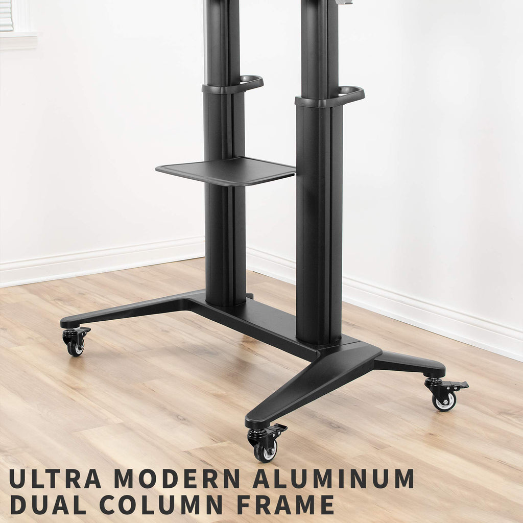 Aluminum Mobile TV Cart for 32 to 120 inch Screens up to 308 lbs, Black J914