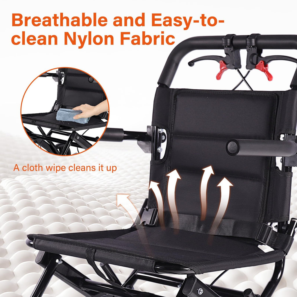 Lightweight Foldable Transport Wheelchair A1238