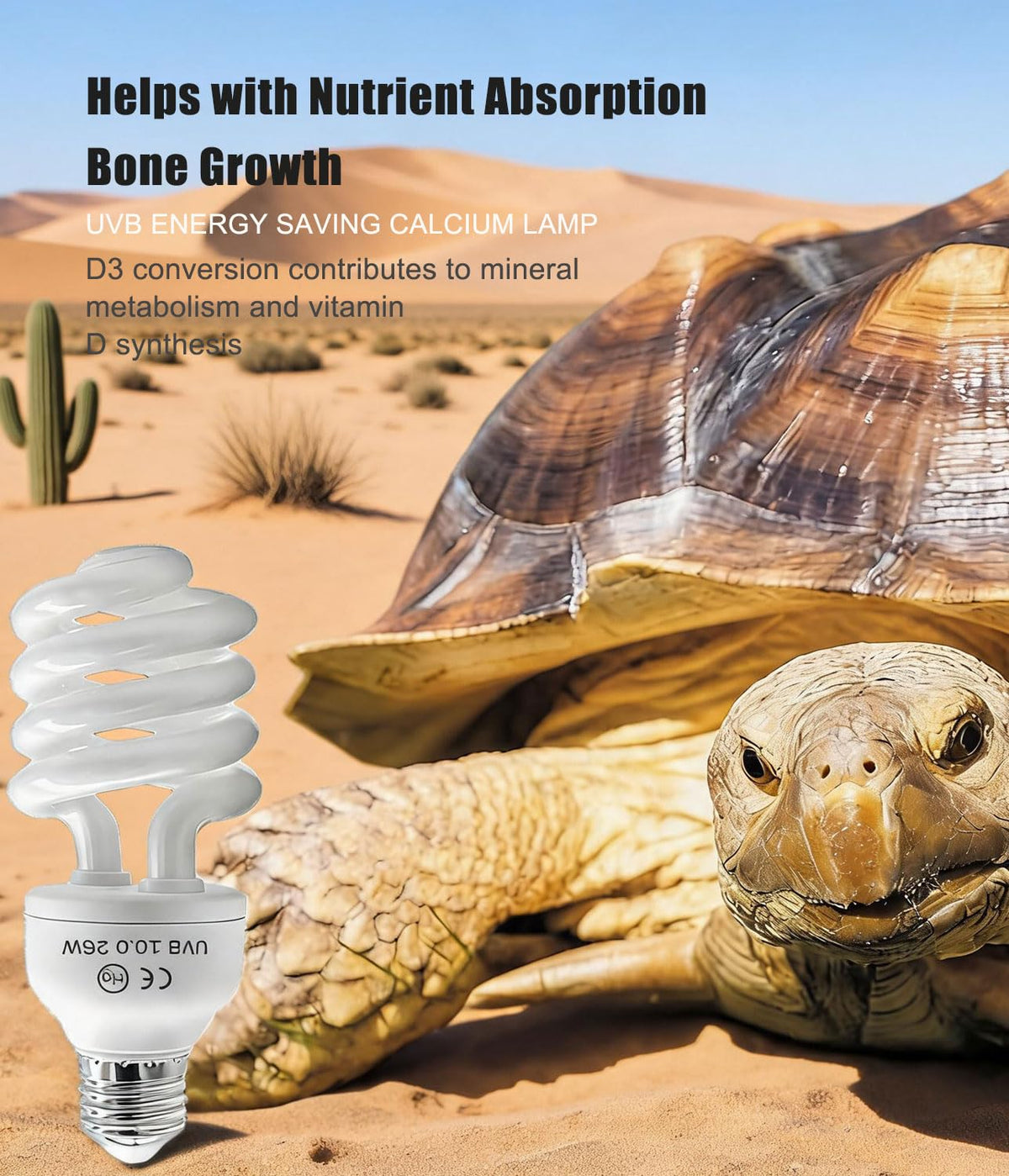 E26 Reptile UVB Light Bulb 26W 2-Pack H1309