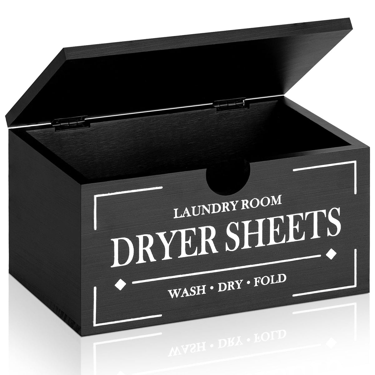 Black Dryer Sheet Holder with Lid E637